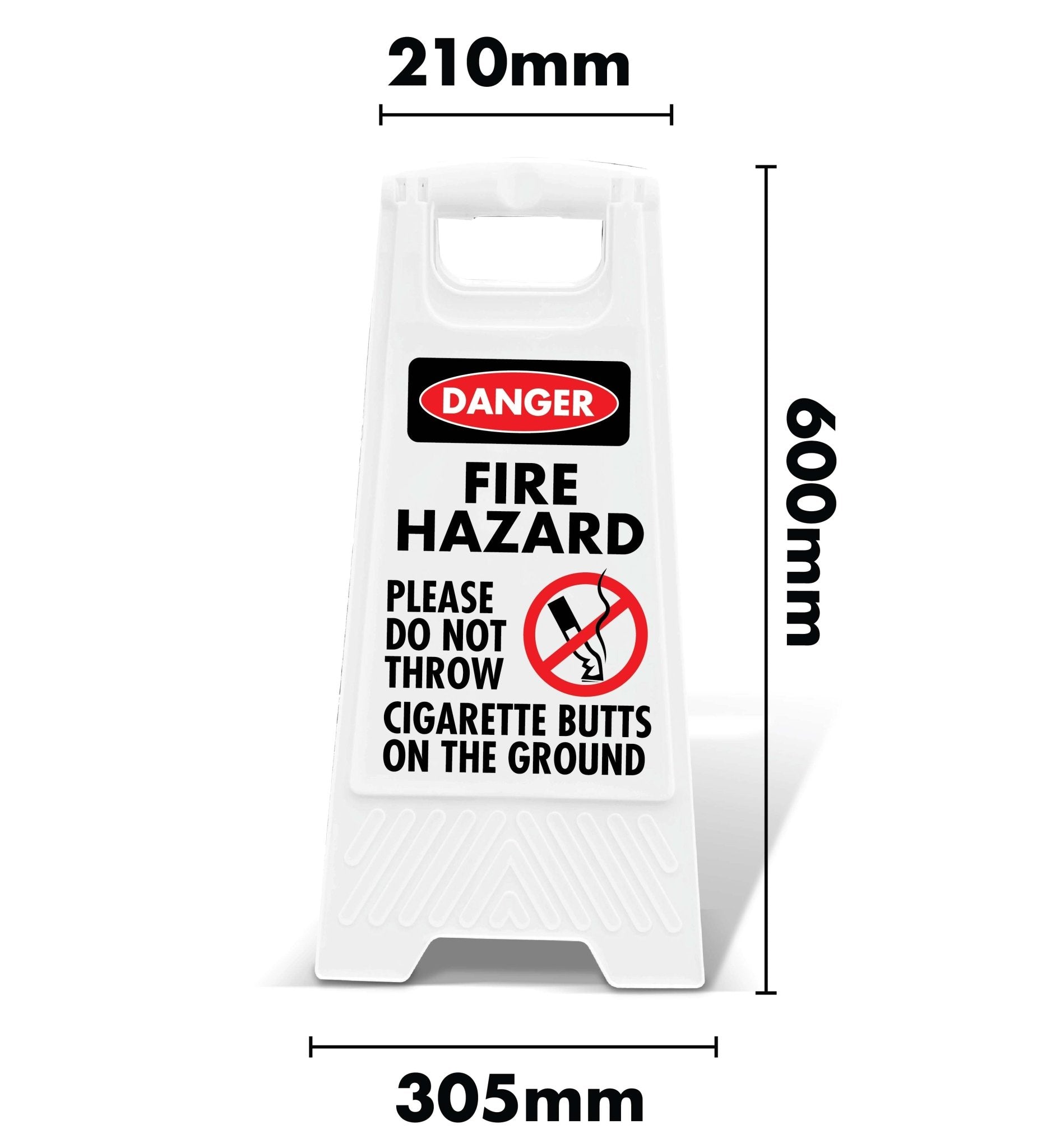 White A - Frame - Danger Fire Hazard - New Signs