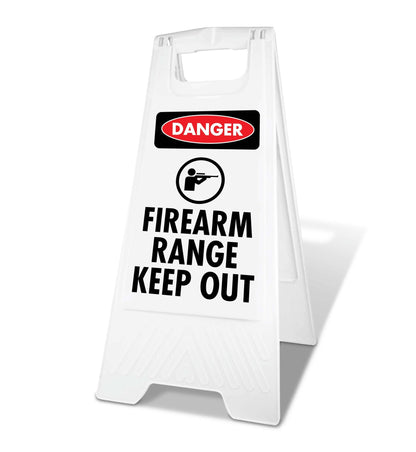 White A - Frame - Danger Firearm Range Keep Out - New Signs