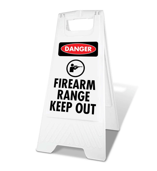 White A - Frame - Danger Firearm Range Keep Out - New Signs