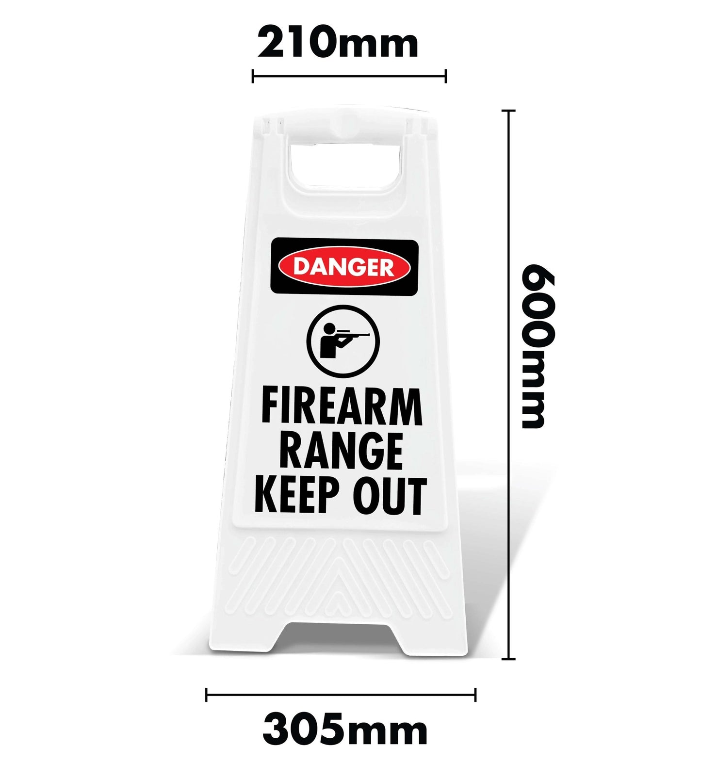 White A - Frame - Danger Firearm Range Keep Out - New Signs