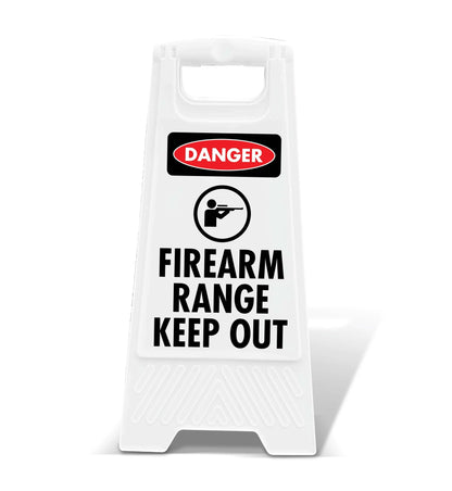White A - Frame - Danger Firearm Range Keep Out - New Signs