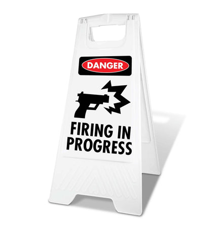 White A - Frame - Danger Firing In Progress - New Signs