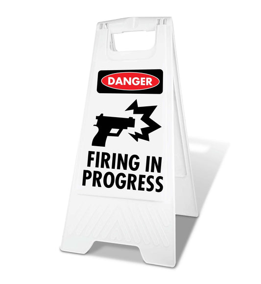 White A - Frame - Danger Firing In Progress - New Signs