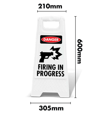 White A - Frame - Danger Firing In Progress - New Signs