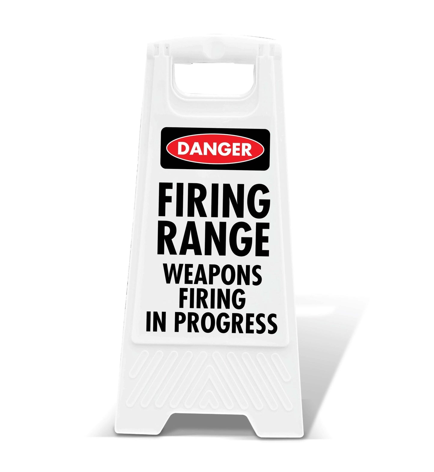 White A - Frame - Danger Firing Range Weapons Firing In Progress - New Signs