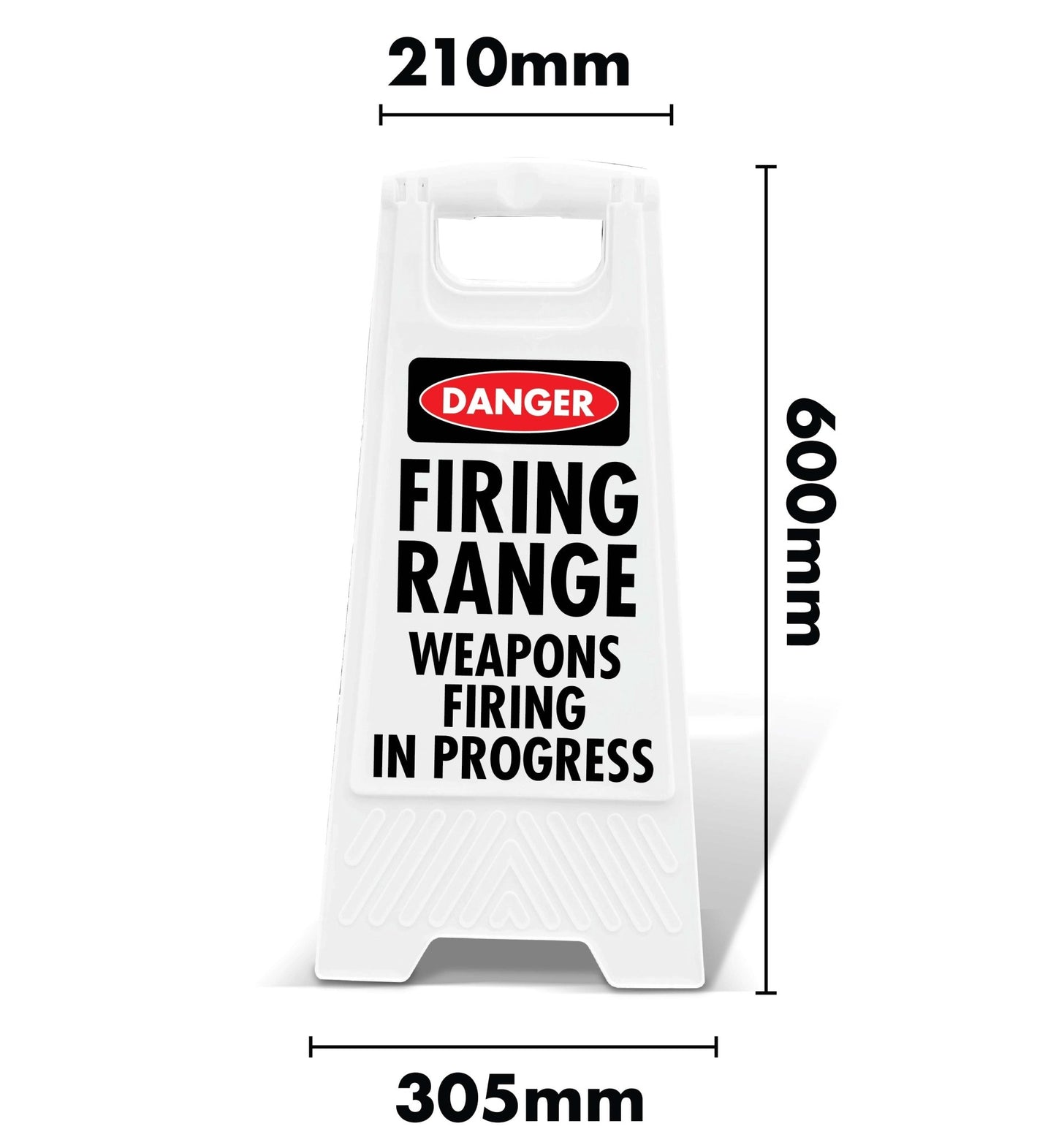 White A - Frame - Danger Firing Range Weapons Firing In Progress - New Signs