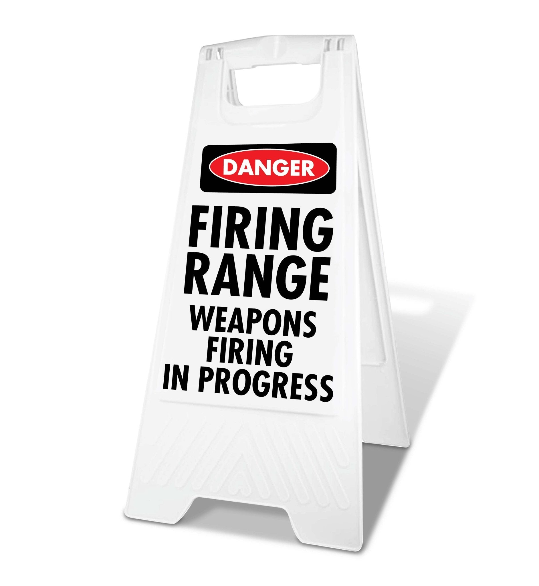White A - Frame - Danger Firing Range Weapons Firing In Progress - New Signs