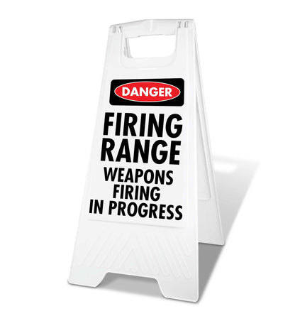 White A - Frame - Danger Firing Range Weapons Firing In Progress - New Signs