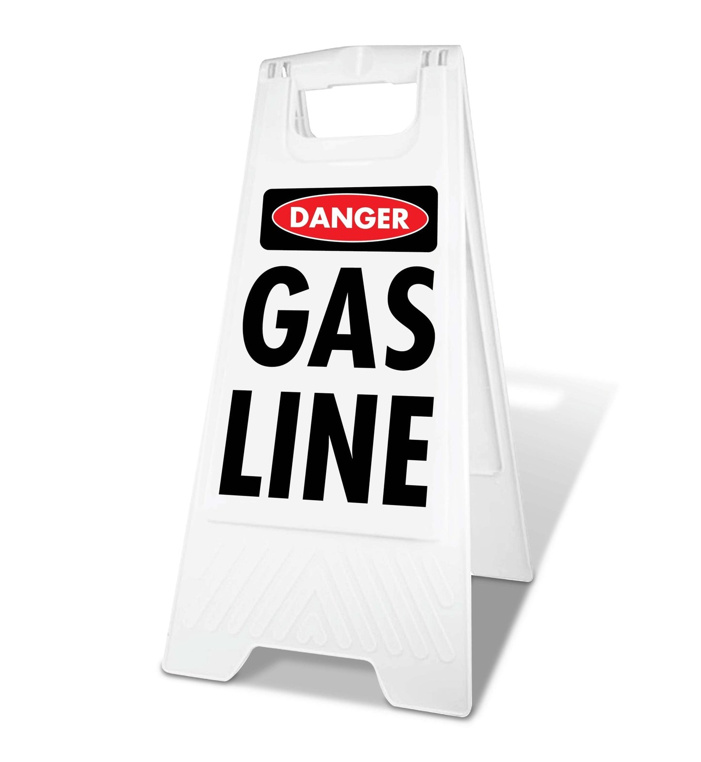 White A - Frame - Danger Gas Line - New Signs