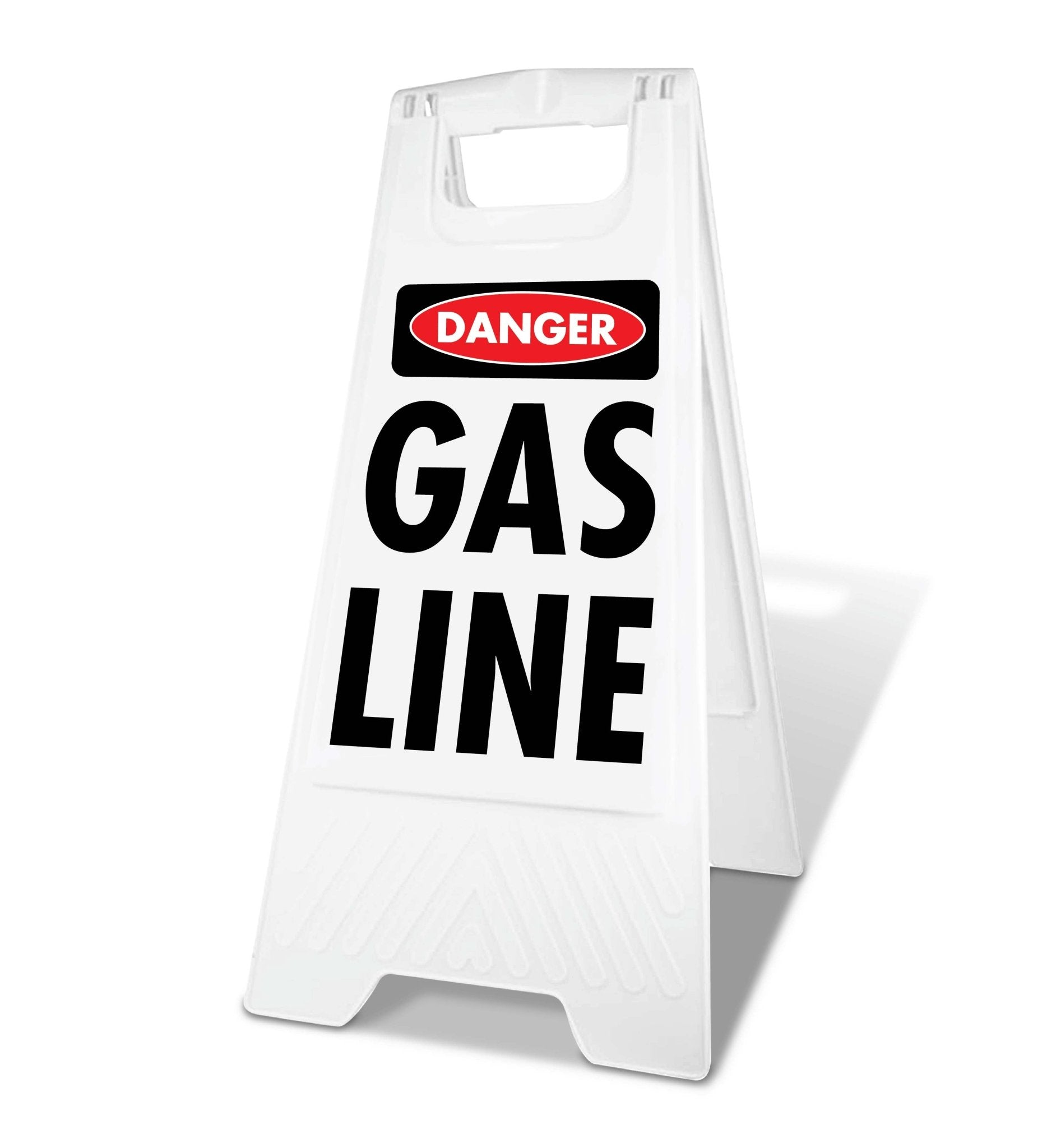 White A - Frame - Danger Gas Line - New Signs
