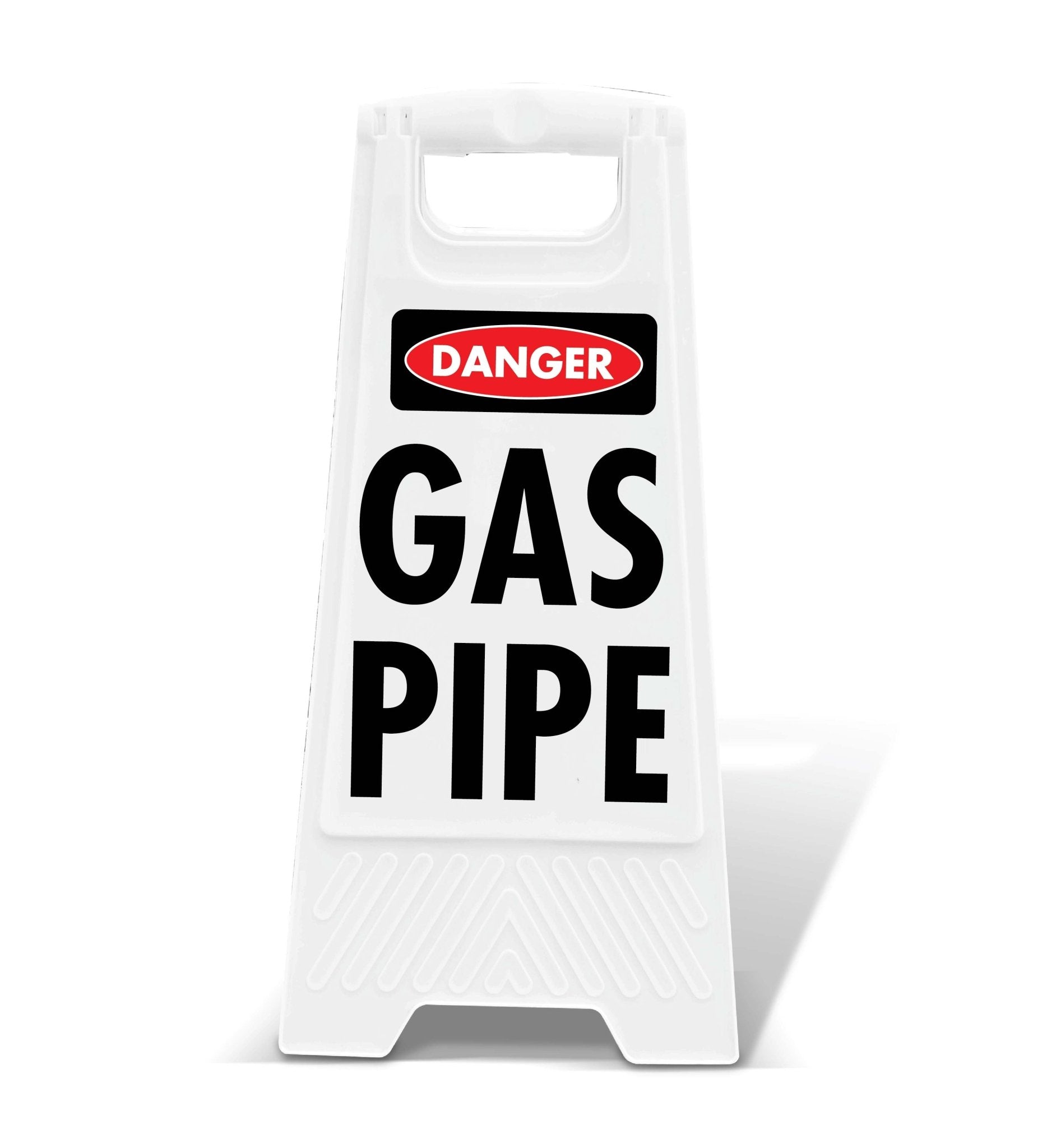 White A - Frame - Danger Gas Pipe - New Signs