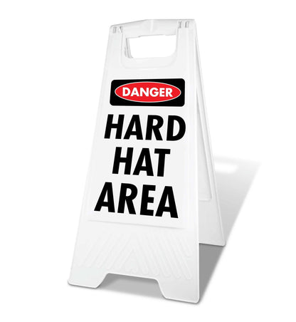 White A - Frame - Danger Hard Hat Area - New Signs