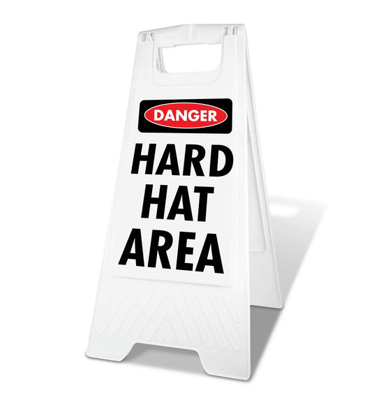 White A - Frame - Danger Hard Hat Area - New Signs