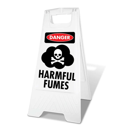 White A - Frame - Danger Harmful Fumes - New Signs