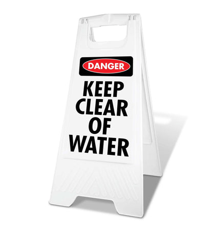 White A - Frame - Danger Keep Clear Of Water - New Signs