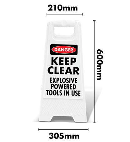 White A - Frame - Danger Keep Clear Tools - New Signs