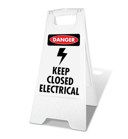 White A - Frame - Danger Keep Closed Electrical - New Signs