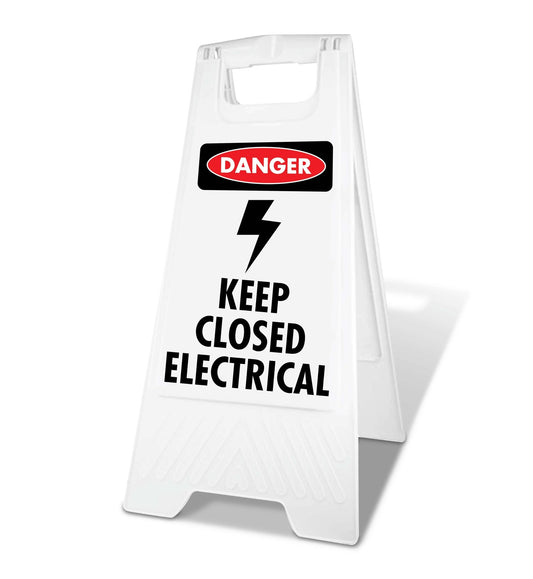 White A - Frame - Danger Keep Closed Electrical - New Signs