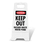 White A - Frame - Danger Keep Out Hazard Waste Water Pond - New Signs