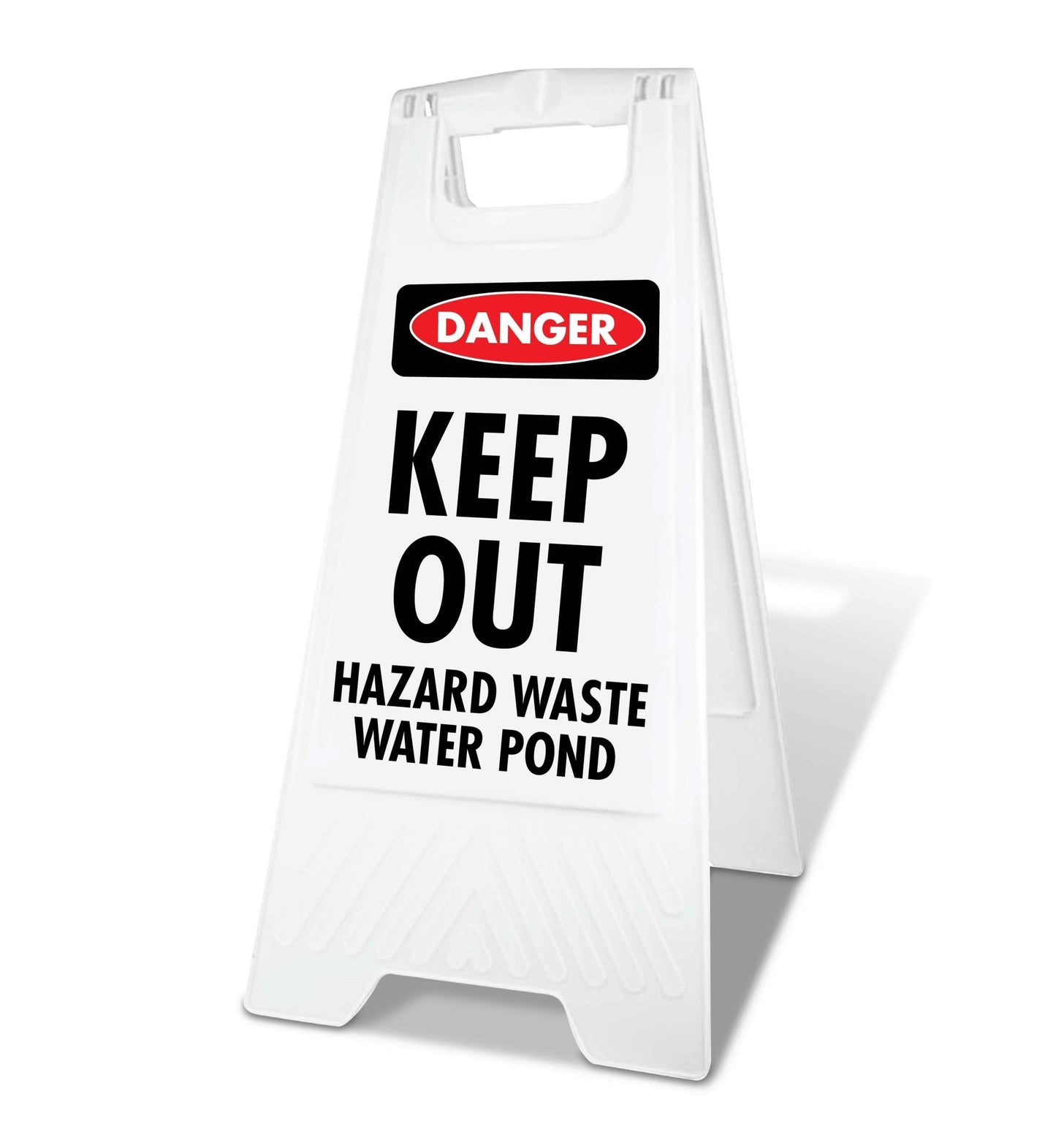White A - Frame - Danger Keep Out Hazard Waste Water Pond - New Signs