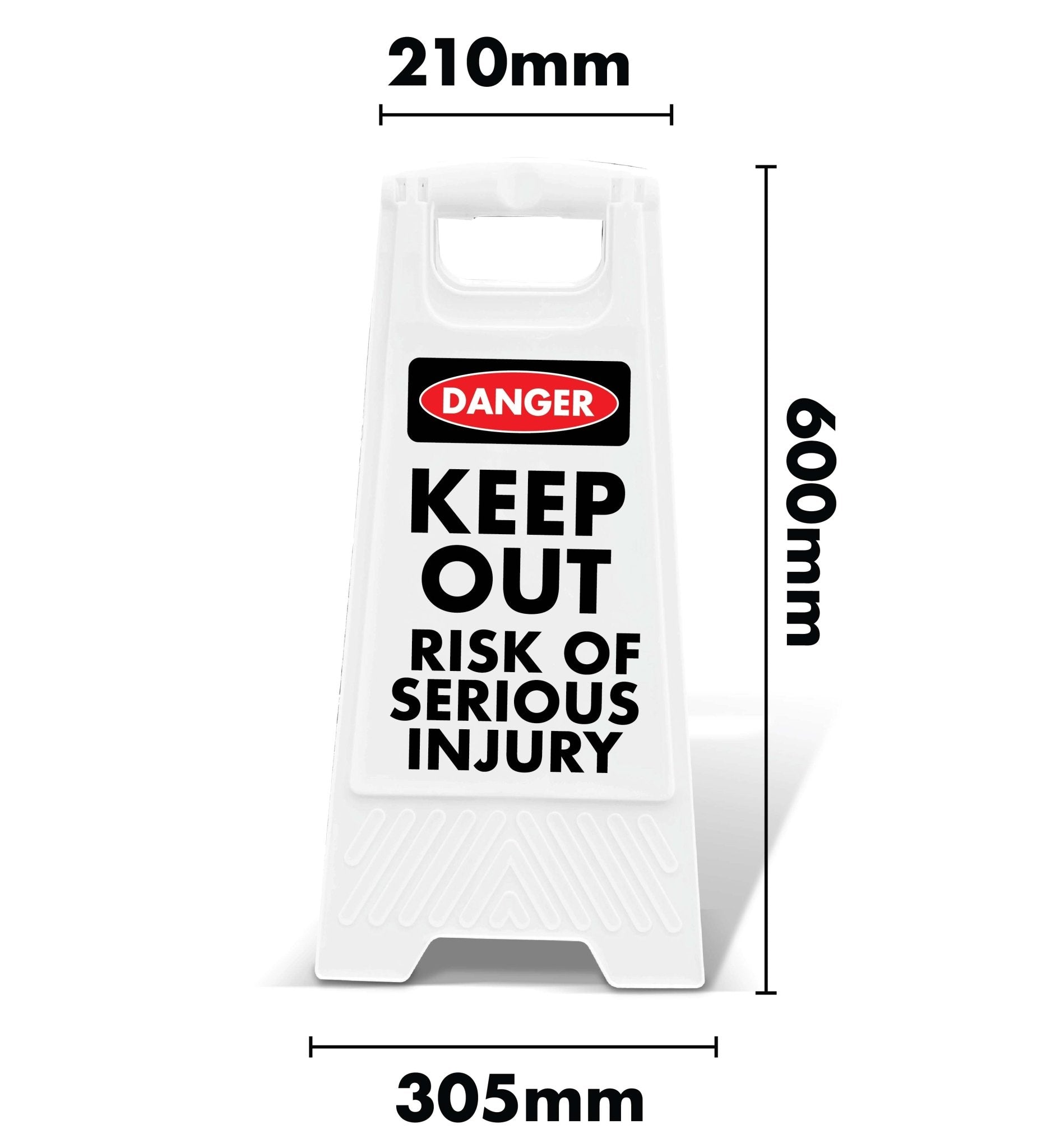 White A - Frame - Danger Keep Out Risk Of Serious Injury - New Signs