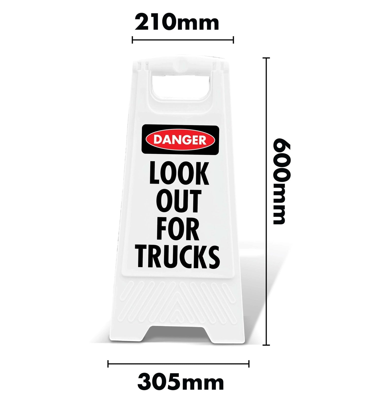 White A - Frame - Danger Look Out For Trucks - New Signs