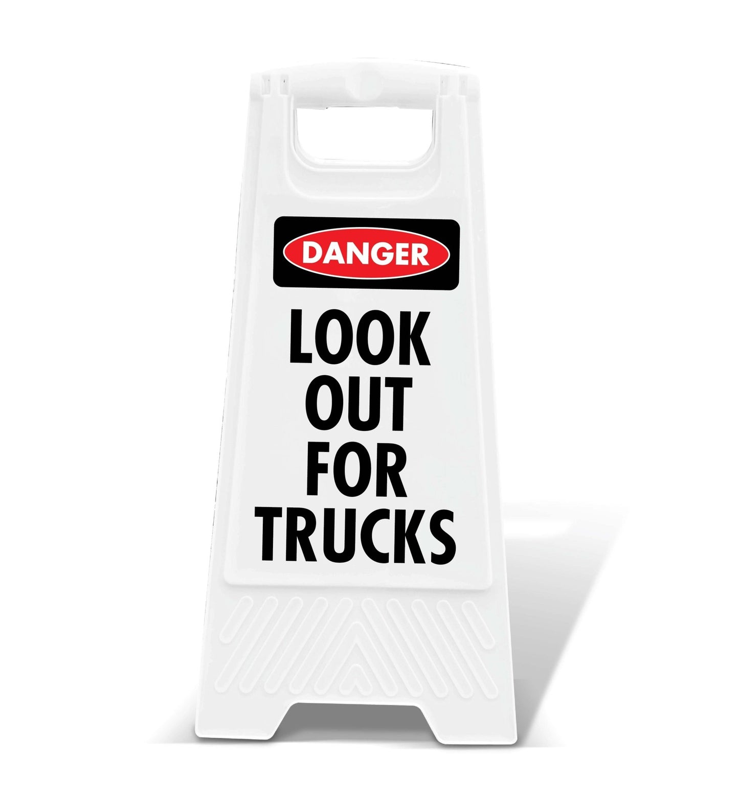 White A - Frame - Danger Look Out For Trucks - New Signs