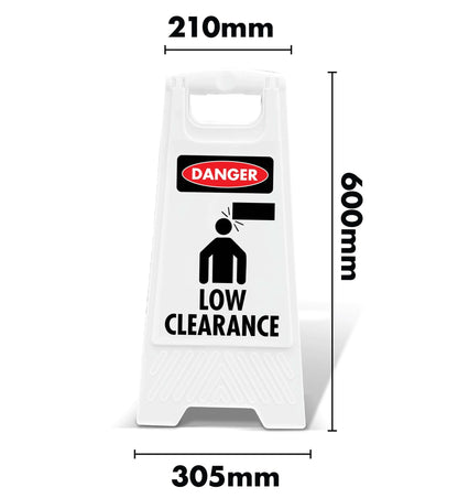 White A - Frame - Danger Low Clearance - New Signs