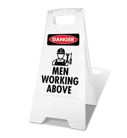 White A - Frame - Danger Men Working Above - New Signs