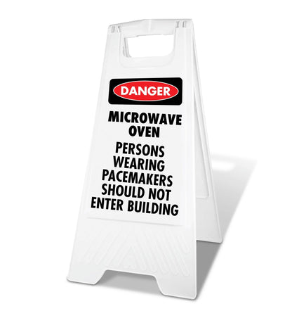 White A - Frame - Danger Microwave Oven - New Signs