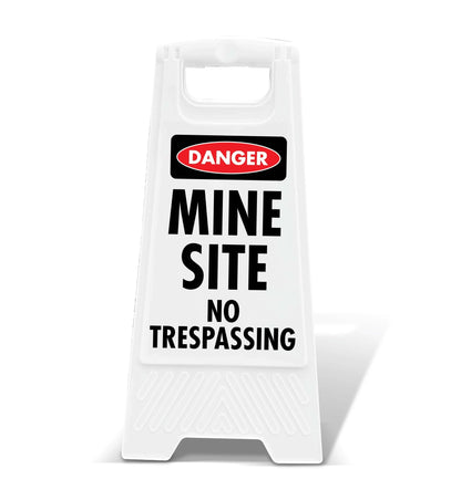 White A - Frame - Danger Mine Site No Trespassing - New Signs
