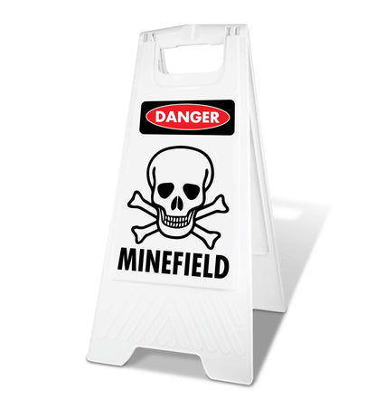 White A - Frame - Danger Minefield - New Signs