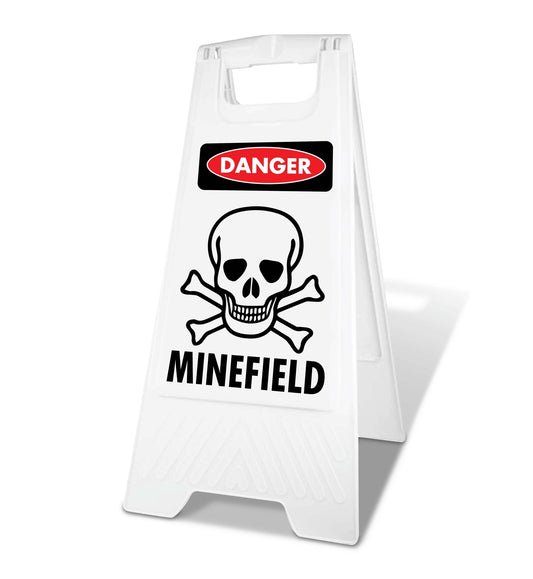 White A - Frame - Danger Minefield - New Signs