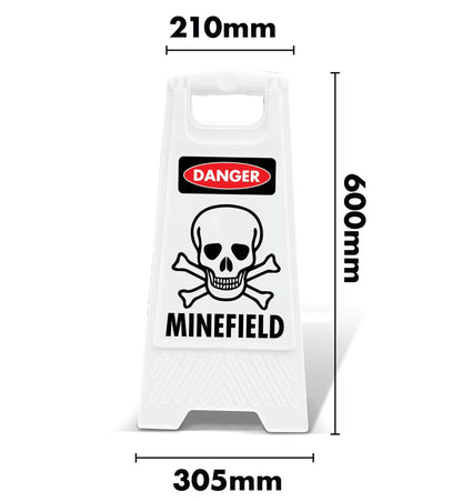 White A - Frame - Danger Minefield - New Signs