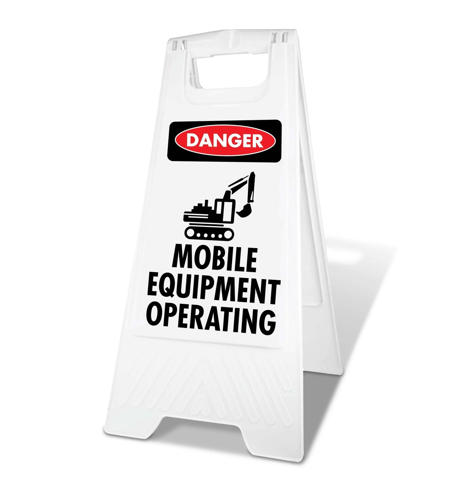 White A - Frame - Danger Mobile Equipment Operating - New Signs