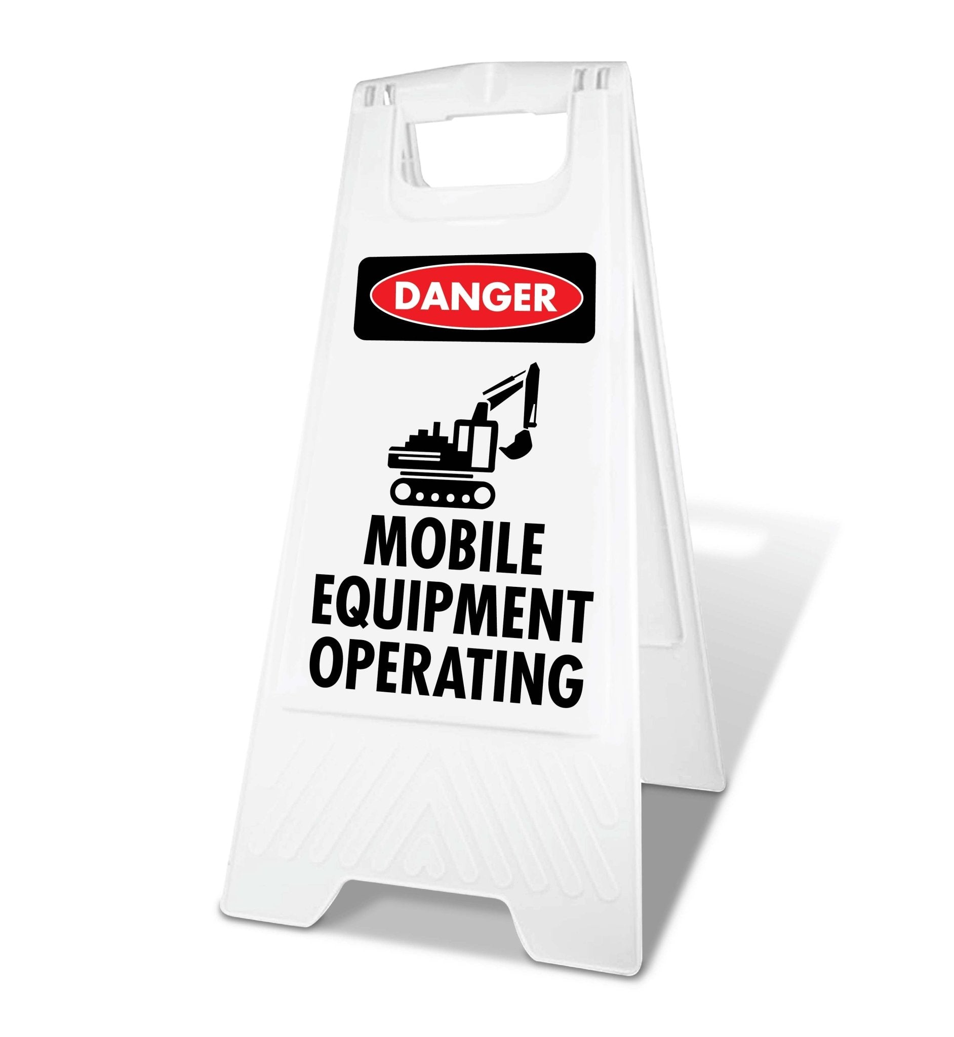 White A - Frame - Danger Mobile Equipment Operating - New Signs