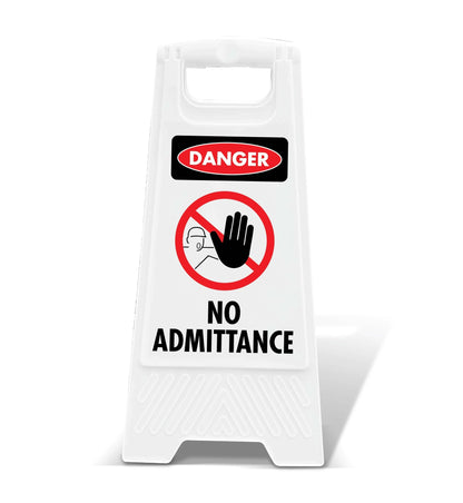 White A - Frame - Danger No Admittance - New Signs