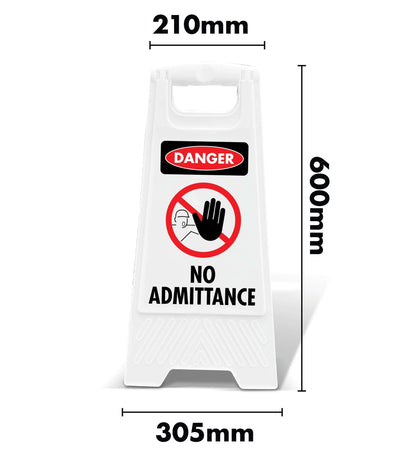White A - Frame - Danger No Admittance - New Signs