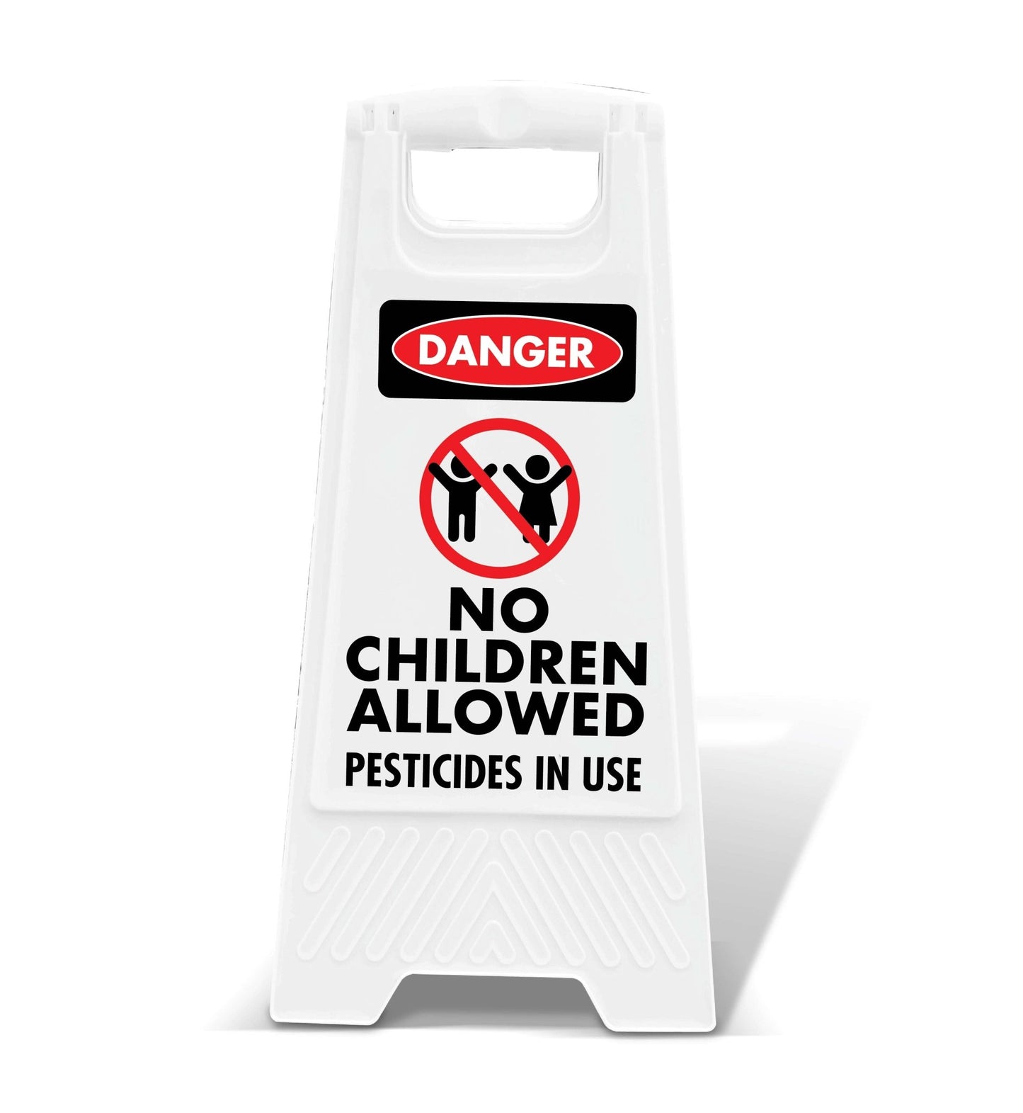 White A - Frame - Danger No Children Allowed Pesticides In Use - New Signs