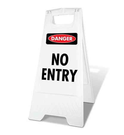 White A - Frame - Danger No Entry - New Signs