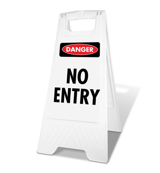 White A - Frame - Danger No Entry - New Signs
