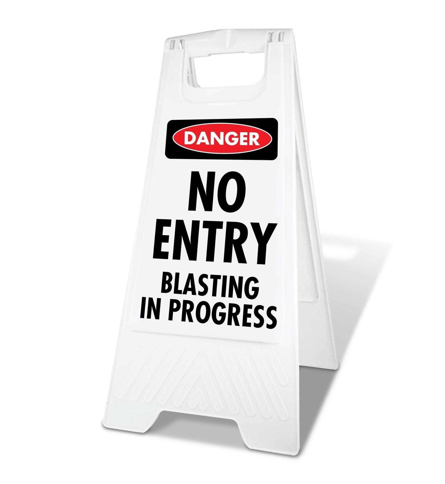 White A - Frame - Danger No Entry Blasting in Progress - New Signs