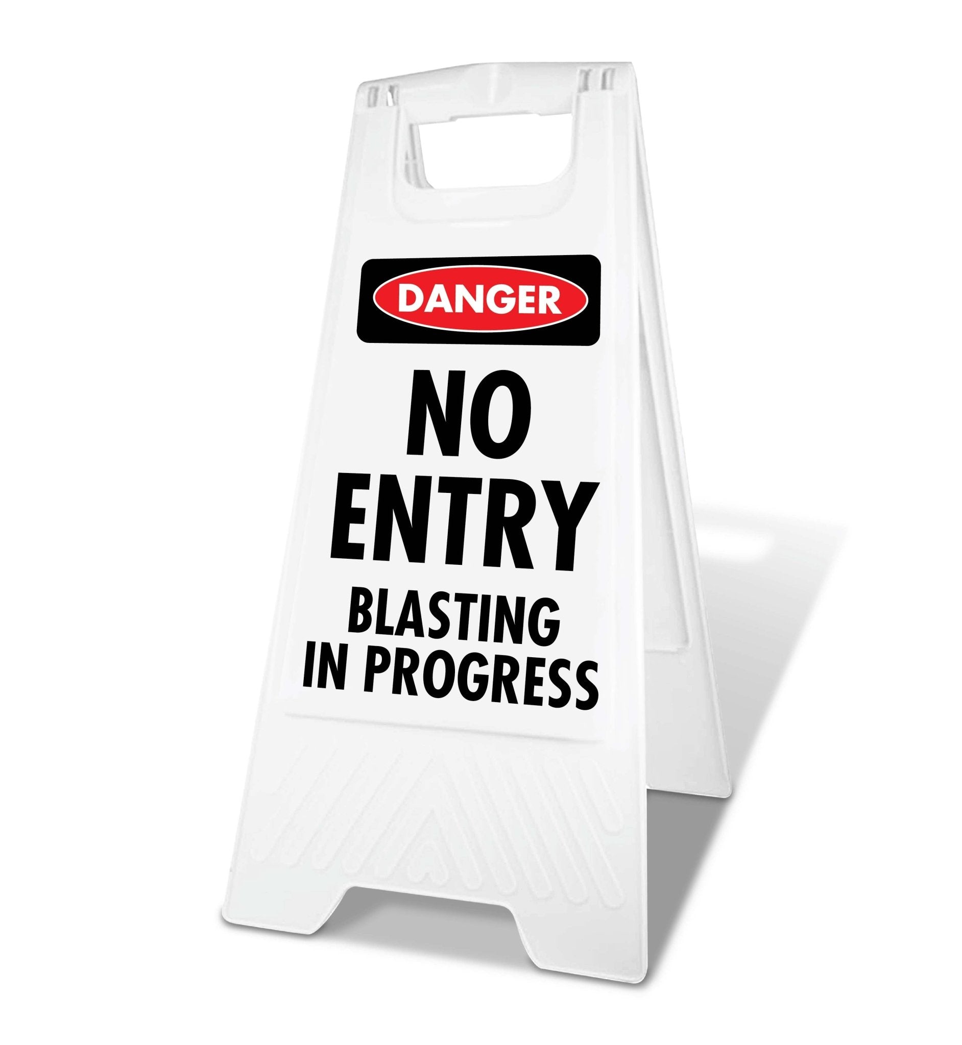 White A - Frame - Danger No Entry Blasting in Progress - New Signs