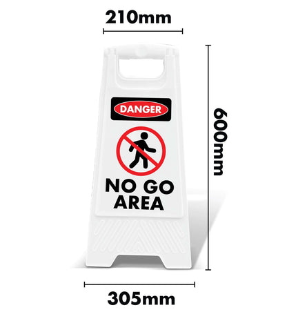 White A - Frame - Danger No Go Area - New Signs