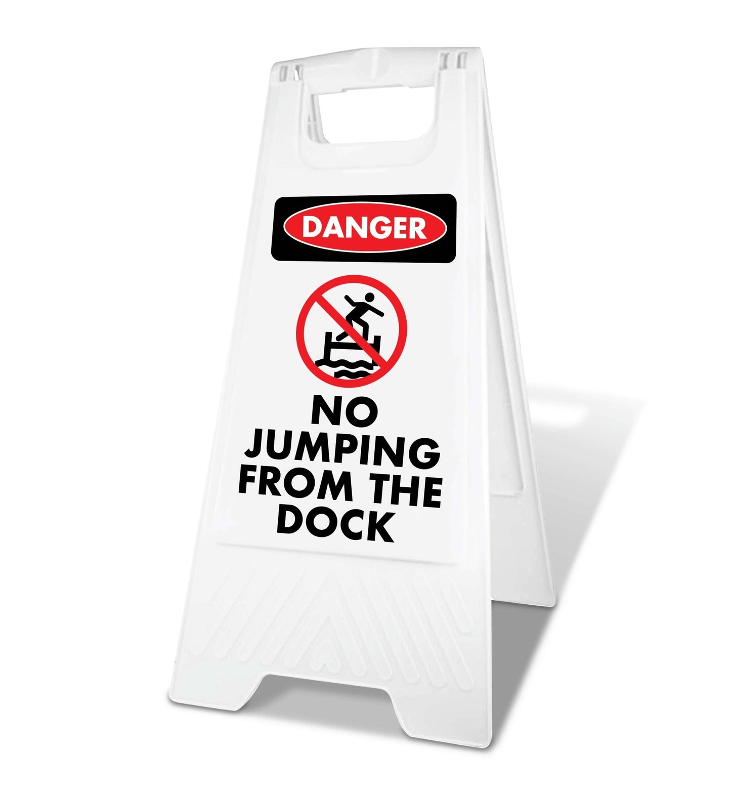 White A - Frame - Danger No Jumping From the Dock - New Signs