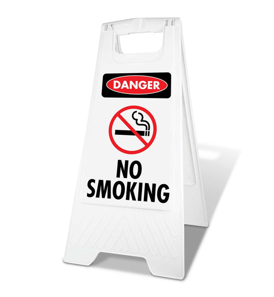 White A - Frame - Danger No Smoking - New Signs