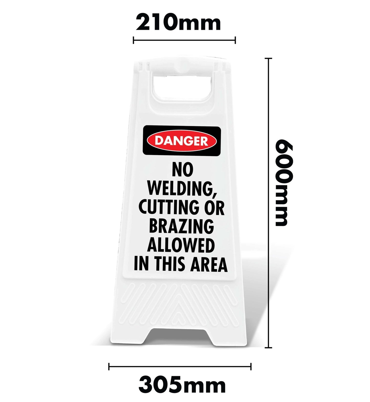 White A - Frame - Danger No Welding Cutting Or Brazing Allowed In This Area - New Signs