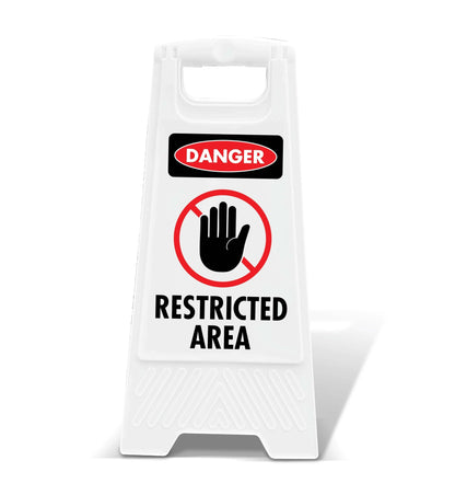 White A - Frame - Danger Restricted Area - New Signs