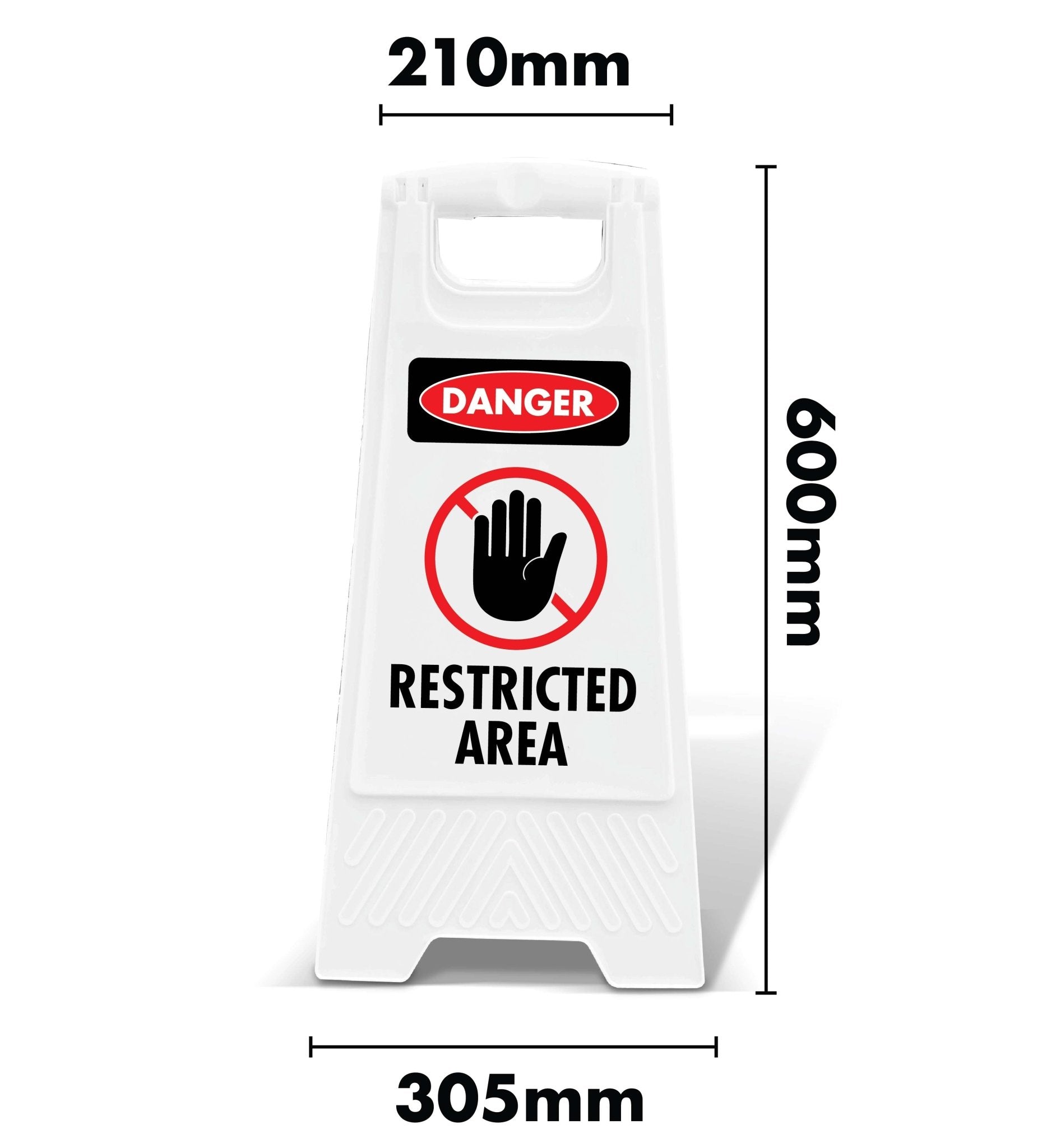 White A - Frame - Danger Restricted Area - New Signs