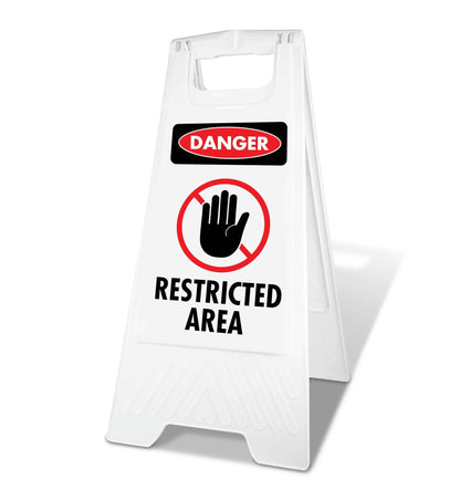 White A - Frame - Danger Restricted Area - New Signs